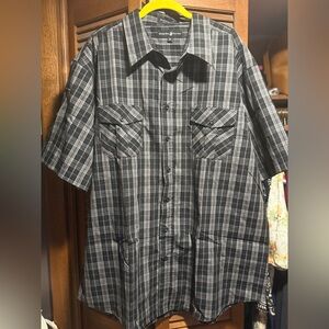 Beverly Hills Polo Club Black and Gray Checkered Shirt
